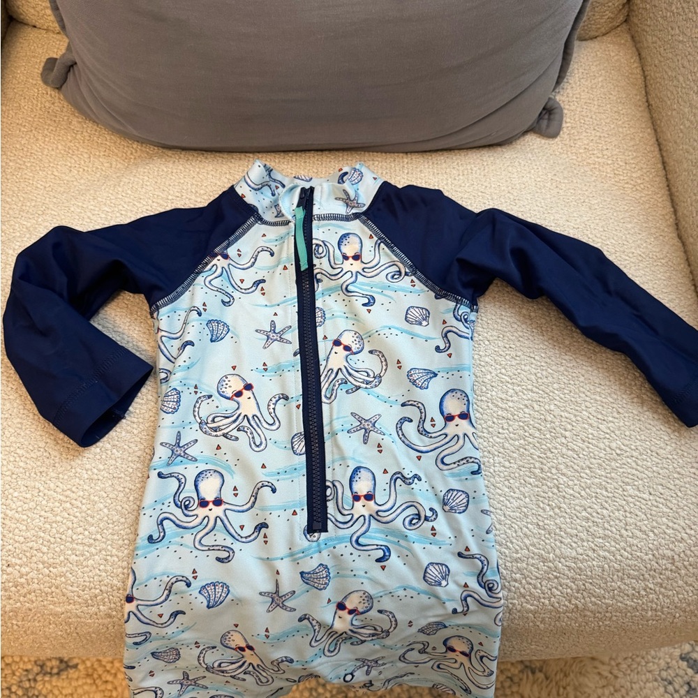 Egg New York 6 mo Kids Octopus Swim Rashguard - Navy and Light Blue
